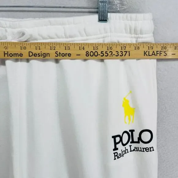 POLO RALPH LAUREN Pants Womens 2XL Big Pony Fleece Sweatpant Jogger White - Picture 8 of 10